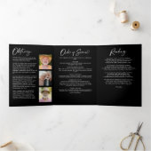 Viering van het leven 10-foto Zwart-wit begrafenis Drieluik Programma (Binnen)