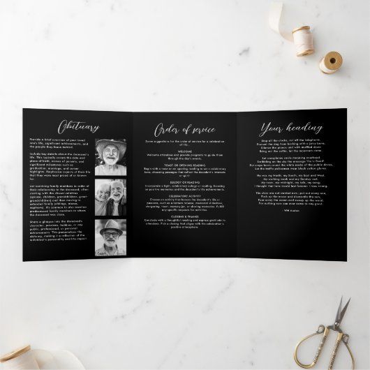 Viering van het leven 10-Photo Collage Modern Drieluik Programma (Binnen)