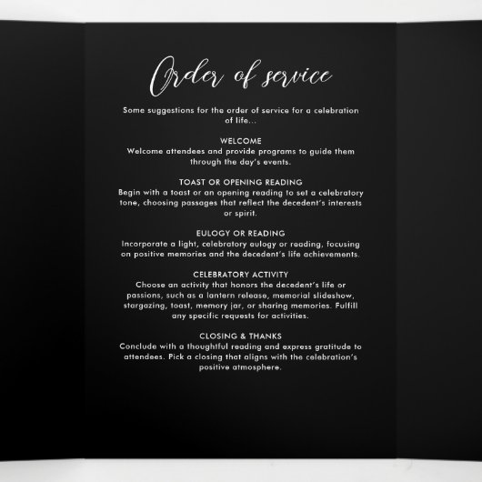 Viering van het leven 10-Photo Collage Modern Drieluik Programma (Binnenkant midden)