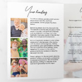 Viering van het Leven 14-Foto Zwart & Wit Begrafen Drieluik Programma (Binnenzijde eerst)