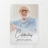 Viering van het Leven 14-Foto Zwart & Wit Begrafen Drieluik Programma (Cover)