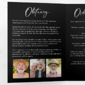 Viering van het Leven 14-Foto Zwart & Wit Begrafen Drieluik Programma (Binnenzijde eerst)