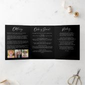 Viering van het Leven 14-Foto Zwart & Wit Begrafen Drieluik Programma (Binnen)