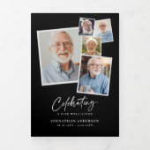 Viering van het Leven 14-Foto Zwart & Wit Begrafen Drieluik Programma (Cover)