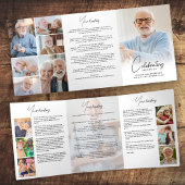 Viering van het leven 14-foto Zwart-wit begrafenis Drieluik Programma