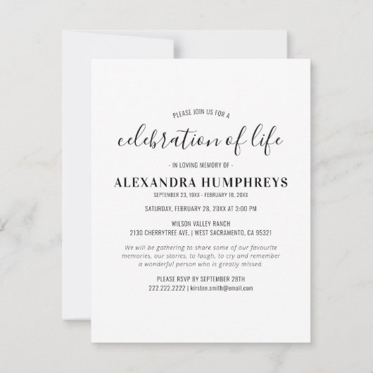 Viering van het leven 18 Foto begrafenis Kaart (Achterkant)