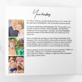 Viering van het leven 18-foto Memorial / begrafeni Drieluik Programma (Binnenzijde eerst)