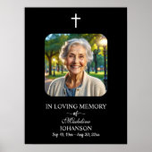 Viering van het leven 1 foto begrafenis zwart poster (Voorkant)