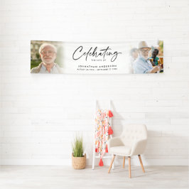 Viering van het leven 2-foto begrafenis of gedenkt spandoek