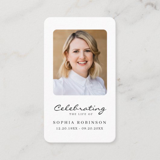 Viering van het Leven 2 Foto Begrafenisgebed Kaart Visitekaartje (Voorkant)