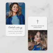 Viering van het Leven 2 Foto Begrafenisgebed Kaart Visitekaartje (Voorkant / Achterkant)