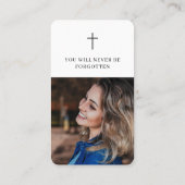 Viering van het Leven 2 Foto Begrafenisgebed Kaart Visitekaartje (Achterkant)