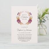 Viering van het leven 4 Foto Herfst Bloemen Begraf Kaart (Staand voorkant)