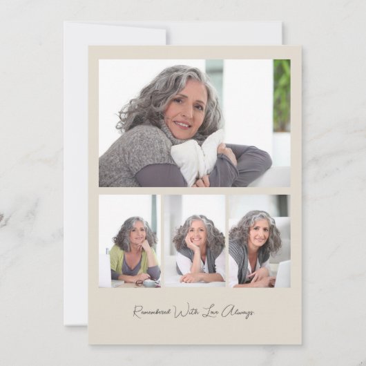 Viering van het leven 4 Foto Herfst Bloemen Begraf Kaart (Achterkant)