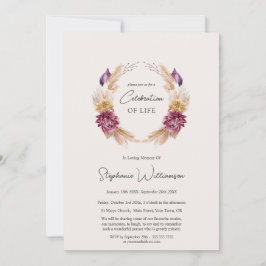 Viering van het leven 4 Foto Herfst Bloemen Begraf Kaart