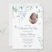 Viering van het leven 4 Foto Vlinder Begrafenis Kaart (Voorkant)