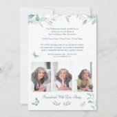 Viering van het leven 4 Foto Vlinder Begrafenis Kaart (Achterkant)