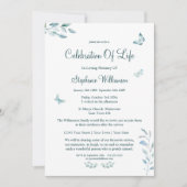 Viering van het leven 4 Foto Vlinder Begrafenis Kaart (Voorkant)