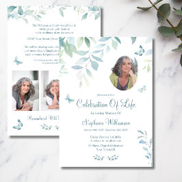 Viering van het leven 4 Foto Vlinder Begrafenis Kaart