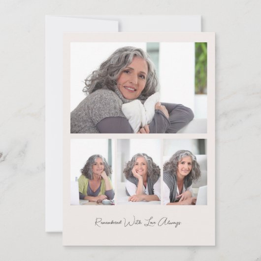 Viering van het leven 5 Foto Herfst Bloemen Begraf Kaart (Achterkant)