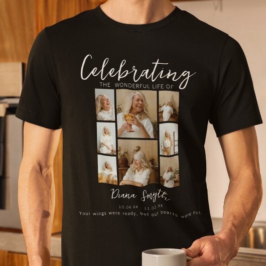 Viering van het leven | 8 foto-collage-herdenking t-shirt