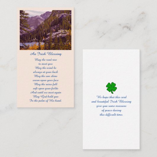 Viering van het leven Afbeelding Herdenking Kaart Visitekaartje (Voorkant / Achterkant)