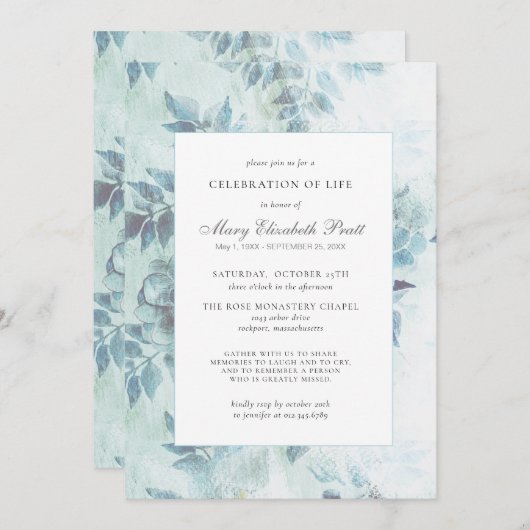 Viering van het leven als begrafenis van de blauwe kaart (Voorkant / Achterkant)