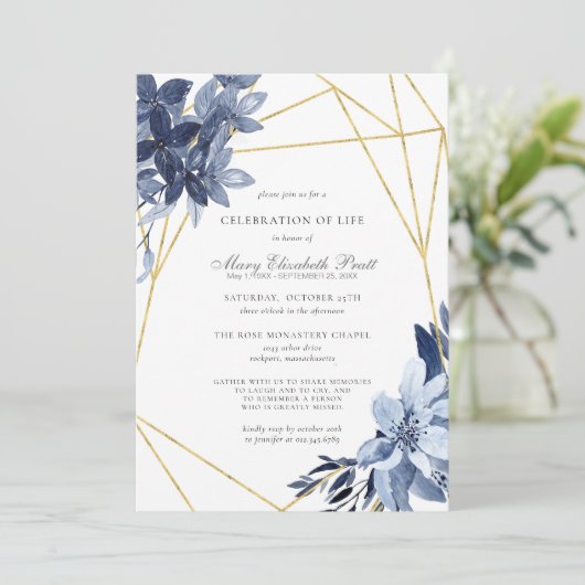 Viering van het leven als begrafenis van de blauwe kaart (Staand voorkant)