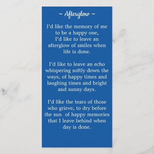 Viering van het leven American Flag Memorial Kaart (Achterkant)