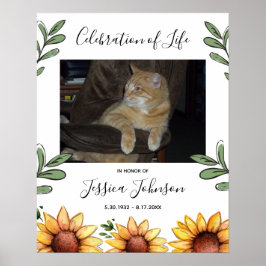 Viering van het Leven Aquarel Zonnebloem Eén Foto Poster