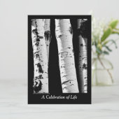 Viering van het leven, Aspen Bomen Zwart en Wit Kaart (Staand voorkant)
