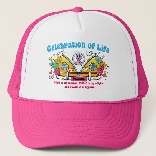 Viering van het leven!  Ballcap Trucker Pet (Voorkant)