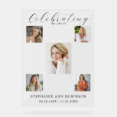 Viering van het leven begrafenis 5 Photo Collage Acryl Bord (Voorkant)