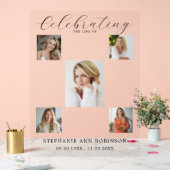 Viering van het leven begrafenis 5 Photo Collage Acryl Bord (Huwelijk)