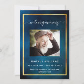 Viering van het leven begrafenis blauwe lucht foto kaart (Voorkant)