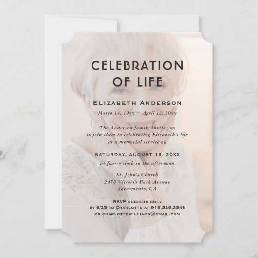 Viering van het leven Begrafenis Bloemenfoto Kaart (Voorkant)