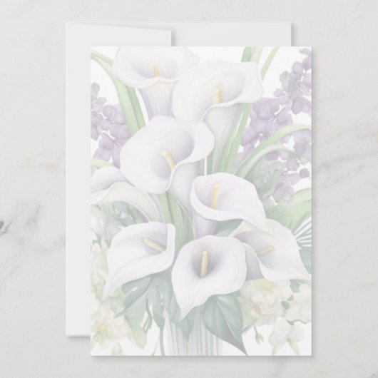 Viering van het leven Begrafenis Calla Lily Floral Kaart (Achterkant)