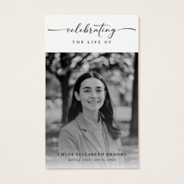 Viering van het leven Begrafenis Foto Gebed Kaart