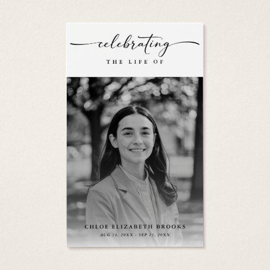 Viering van het leven Begrafenis Foto Gebed Kaart (Voorkant)