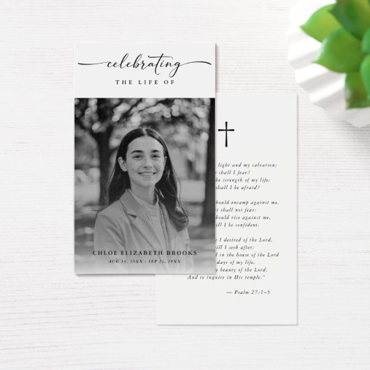 Viering van het leven Begrafenis Foto Gebed Kaart (Bureau)