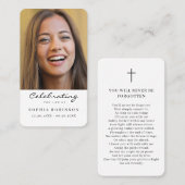 Viering van het leven Begrafenis Foto Gebed Kaart Visitekaartje (Voorkant / Achterkant)