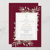 Viering van het leven Begrafenis gebladerte Bourgo Kaart (Voorkant / Achterkant)