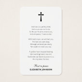 Viering van het leven begrafenis gedenkteken 3 fot visitekaartje (Achterkant)