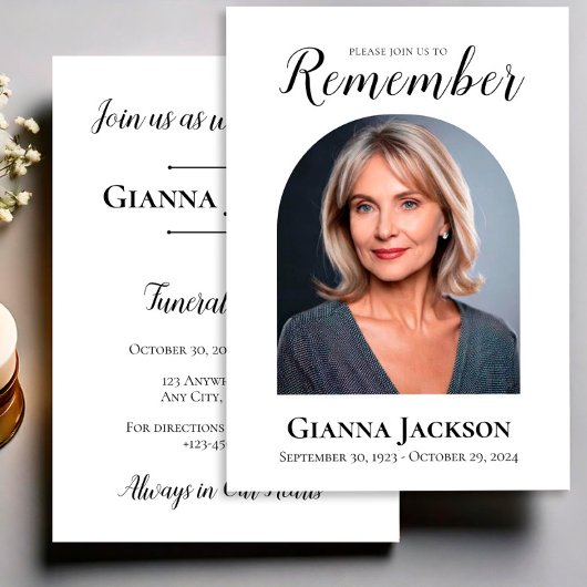 Viering van het leven begrafenis herdenking kaart