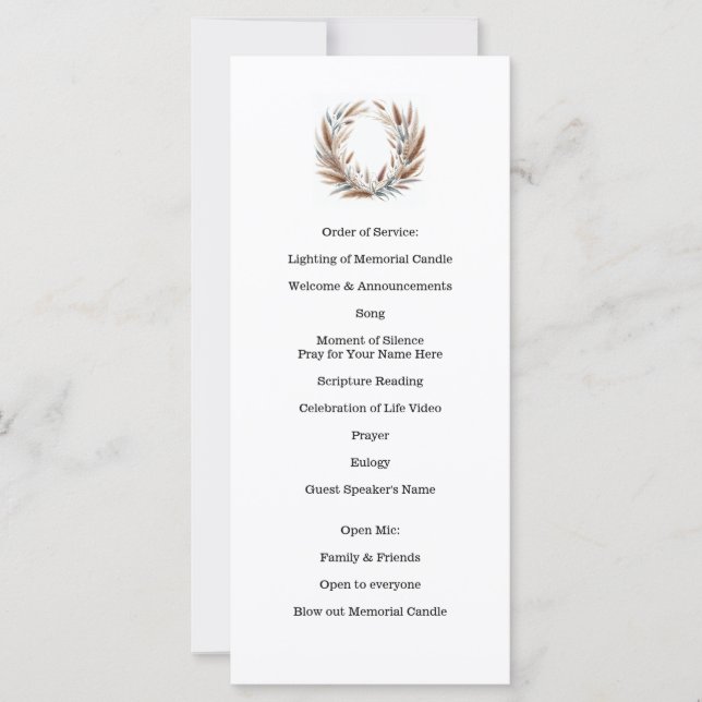 Viering van het leven, begrafenis, herdenkingsdien (Voorkant)