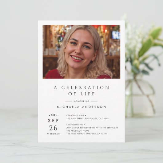 Viering van het leven / begrafenis / Memorial 2-Fo Kaart (Staand voorkant)