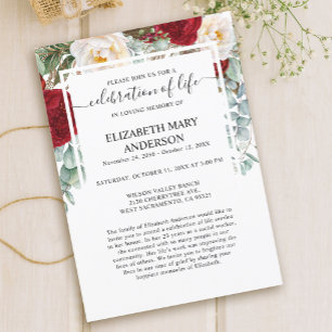 Viering van het leven begrafenis Memorial rode roz Kaart