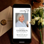 Viering van het leven begrafenis mobiele uitnodigi aankondiging