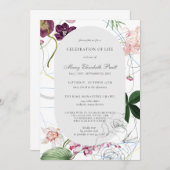 Viering van het leven begrafenis Modern Boho Flora Kaart (Voorkant / Achterkant)