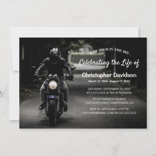 Viering van het leven | Begrafenis motorrijder Kaart (Voorkant)